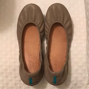 Tieks ballet flats, taupe, size 8